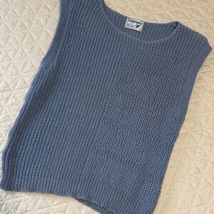 Wrangler Women's Textured Blue Sweater Vest Vintage